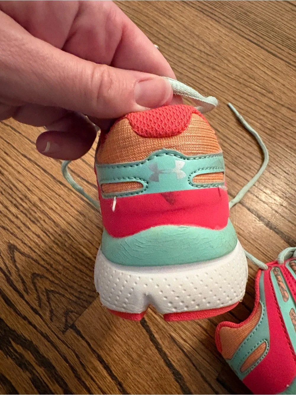 Under Armour Girl’s Coral and Mint Athletic Running Shoes